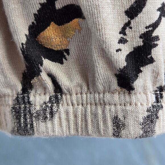 Daytrip EUC tiger animal print elastic hem top short sleeve Large gold metallic - Picture 8 of 13